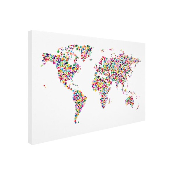 Michael Tompsett 'Stars World Map' Canvas Art,30x47